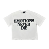 Mixed Emotions White ‘End’ Rhinestone Tee