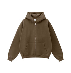 Kanye West-Inspired Heavyweight Fleece Zip-Up Hoodie – Olive