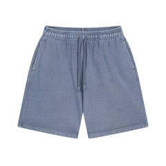 Kanye Heavyweight Vintage Washed Streetwear Shorts – Vintage Slate Blue