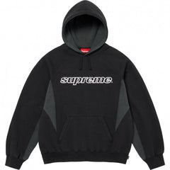 Supreme Curved Logo Hooded Sweatshirt - Black / Charcoal