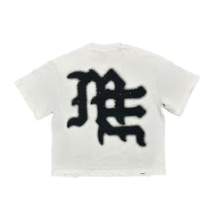 Mixed Emotions White ‘End’ Rhinestone Tee