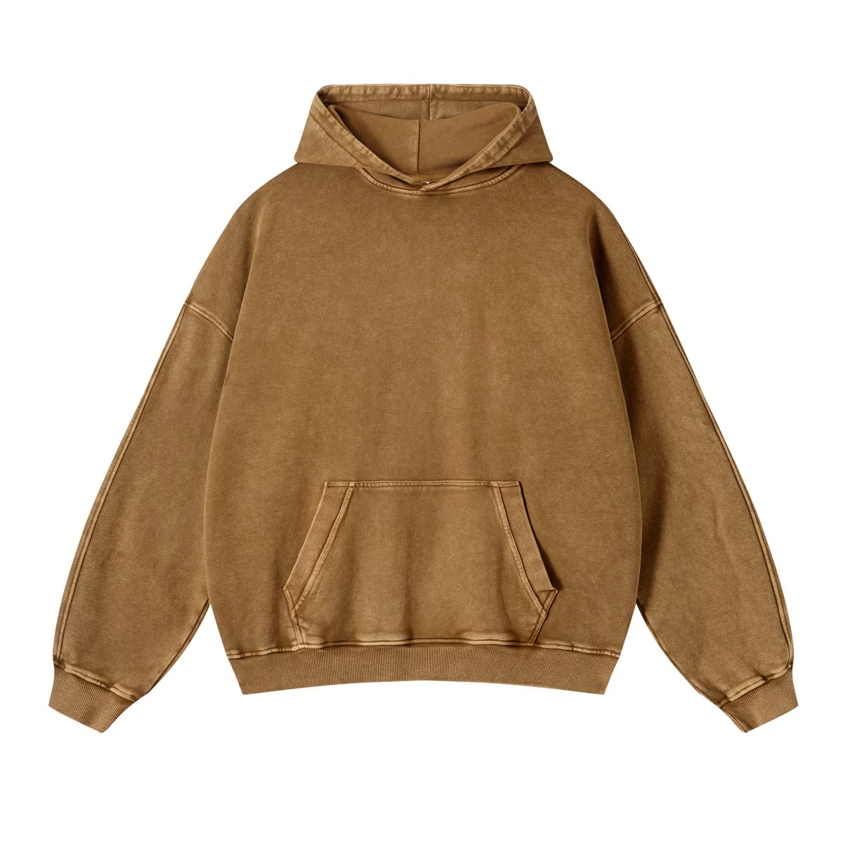 Kanye Heavyweight Vintage Washed Hoodie – Light Brown