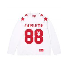 Supreme x Playboy L/S Football Top – White/Red