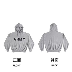 Kanye West "ARMY" Heavyweight Zip-Up Hoodie – Heather Grey