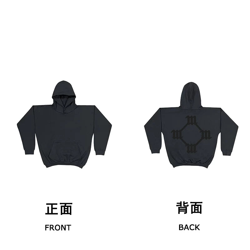 Kanye West Heavyweight Fleece Hoodie – Washed Black / Diamond "M" Logo