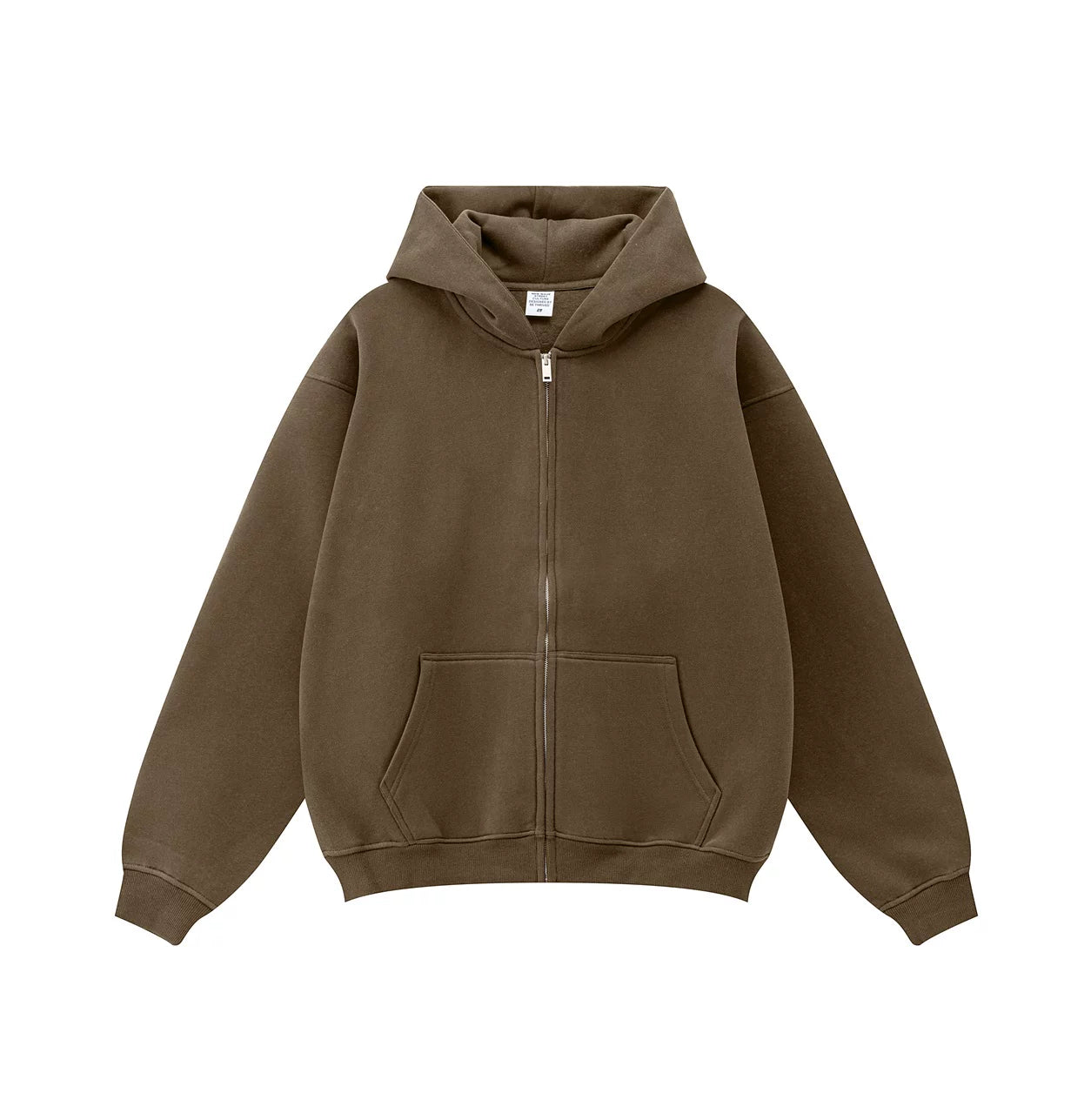 Kanye West-Inspired Heavyweight Fleece Zip-Up Hoodie – Olive