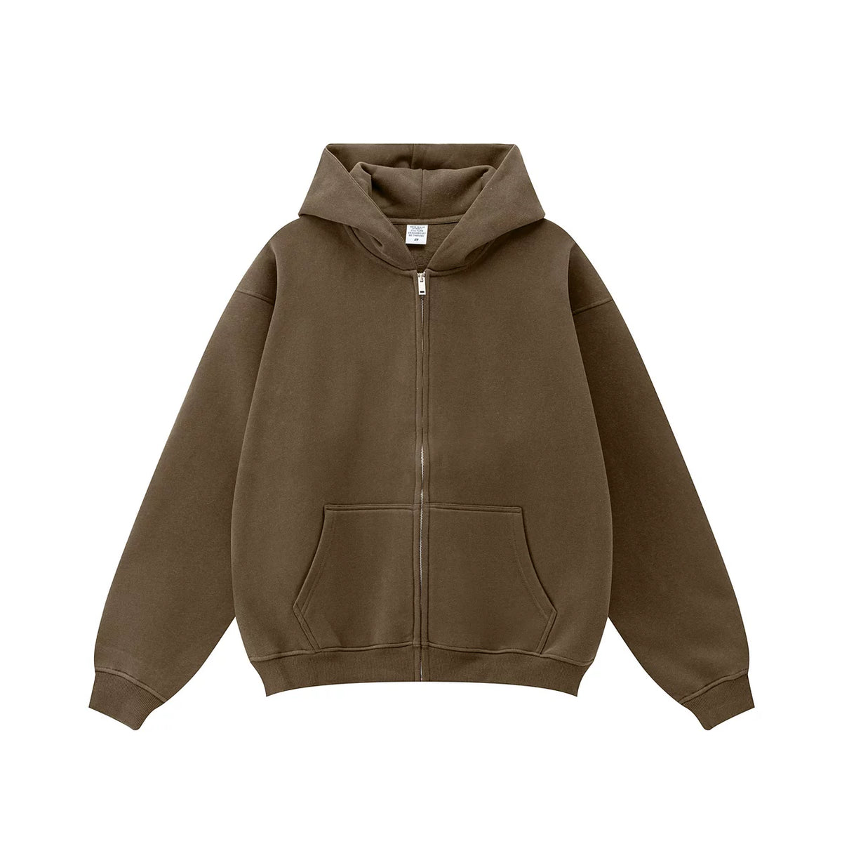Kanye West-Inspired Heavyweight Fleece Zip-Up Hoodie – Olive