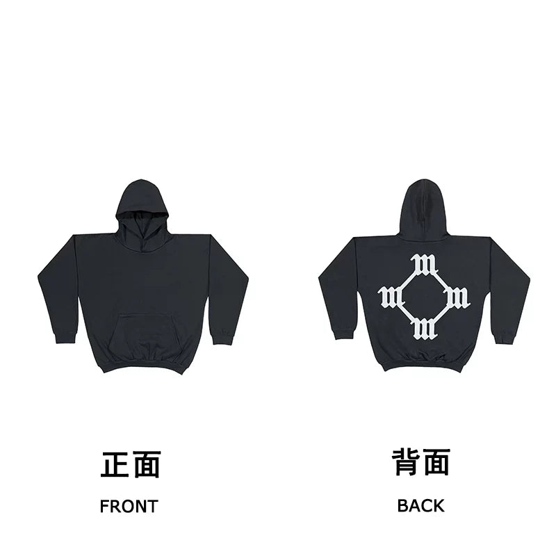 Kanye West Heavyweight Fleece Hoodie – Black / Diamond "M" Logo