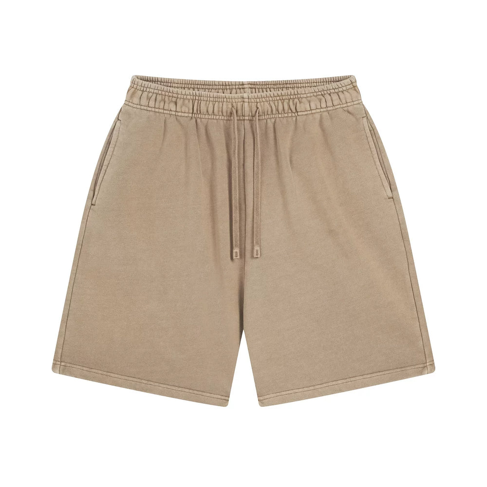 Kanye Heavyweight Vintage Washed Streetwear Shorts – Vintage Khaki / Taupe