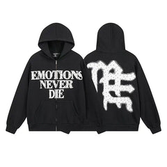 MIXED EMOTION "Emotions Never Die" Rhinestone Hoodie