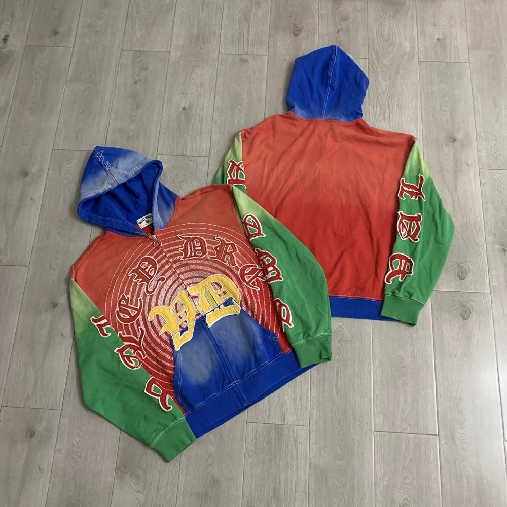 Vale Forever "Valley Dreams Multi-Color" Vintage Zip-Up Hoodie (Multi)