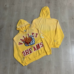 Vale Forever "Valley Dreams Sun & Wave" Vintage Zip-Up Hoodie (Yellow)
