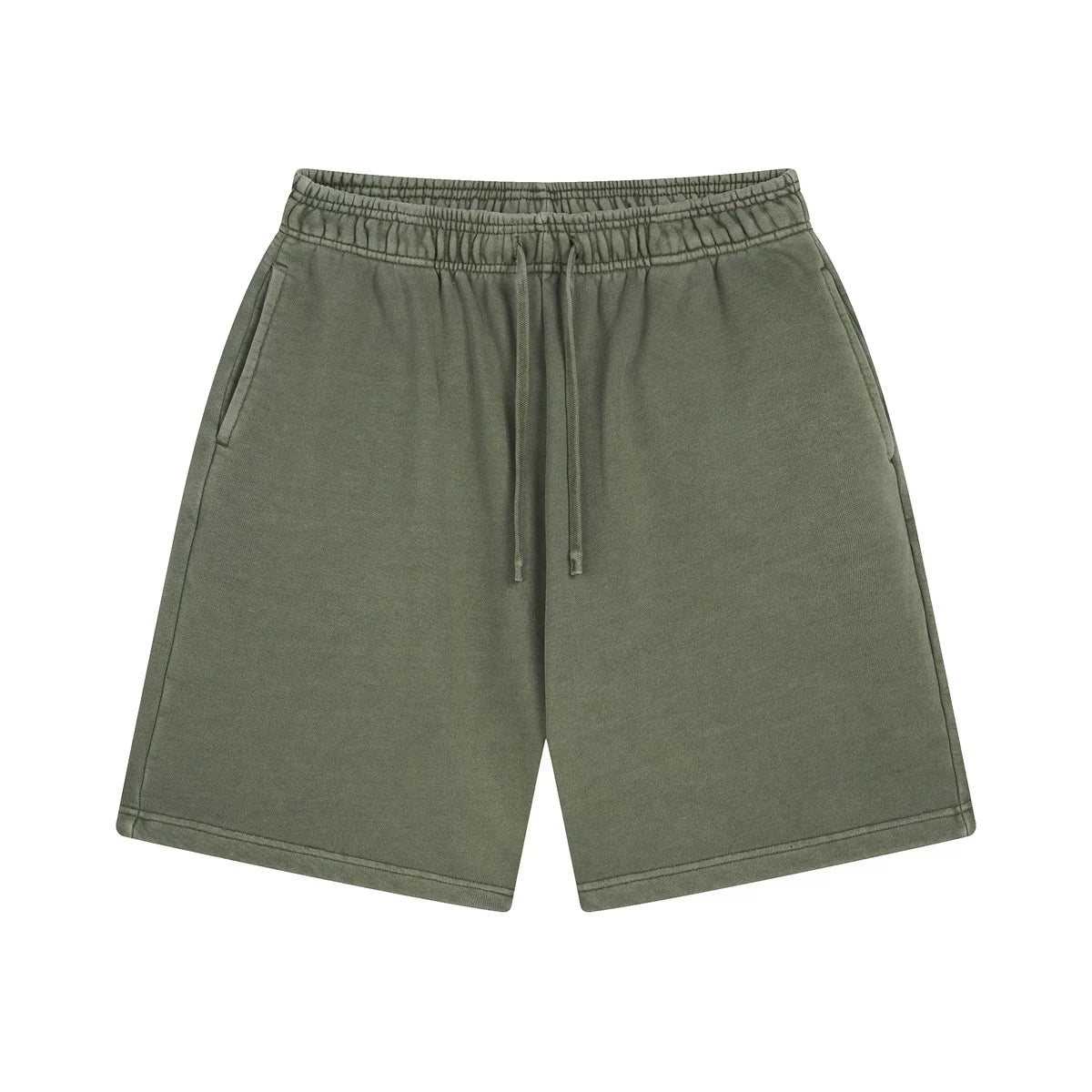 Kanye Heavyweight Vintage Washed Streetwear Shorts – Vintage Olive Green