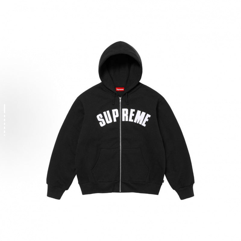 Supreme Arc Thermal Lined Zip Up Hooded Sweatshirt - Black