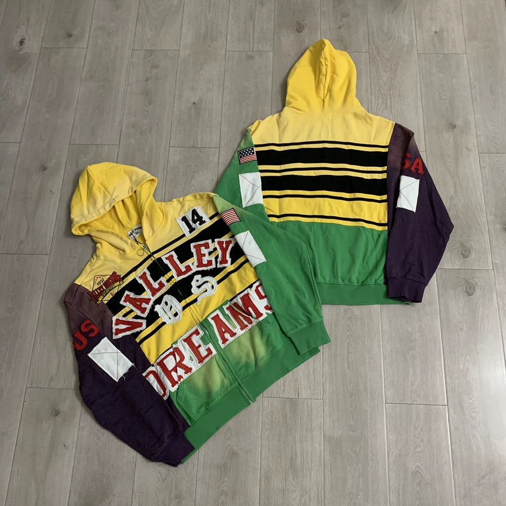 Vale Forever "Valley Dreams Stripe" Vintage Zip-Up Hoodie (Multi)