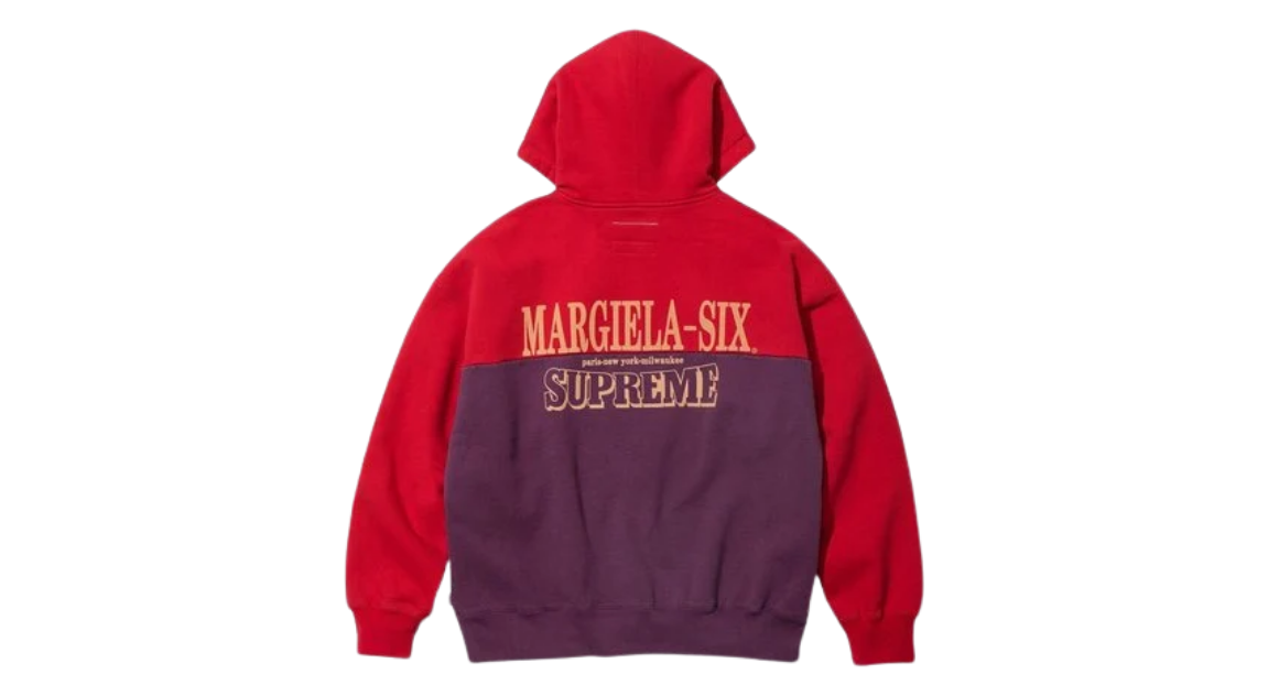 Supreme MM6 Maison Margiela Eagle Zip Up Hooded Sweatshirt Red/Navy